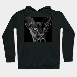 Stipple cat black Hoodie